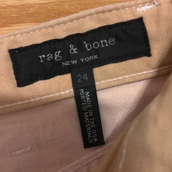Rag & Bone $395 Retail Rose White Two Toned High Waisted Jeans Womens Size 24 - Picture 6 of 8